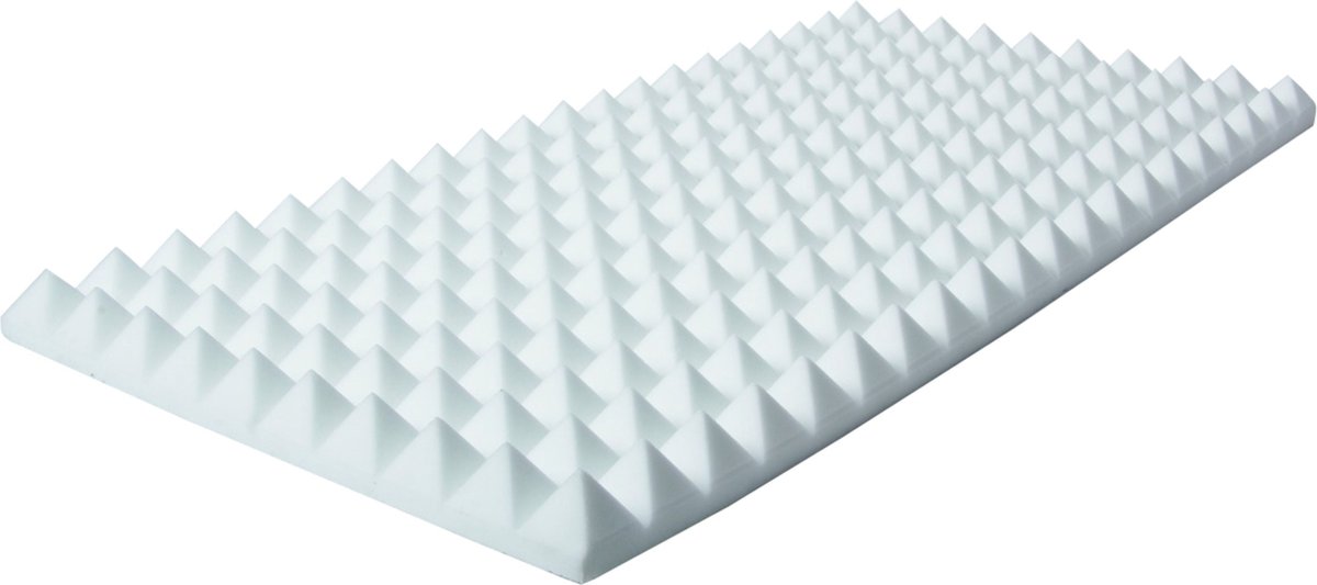 MUSIC STORE Pyramis Absorber 50x100x 10 cm Basotect, wit - Absorbers