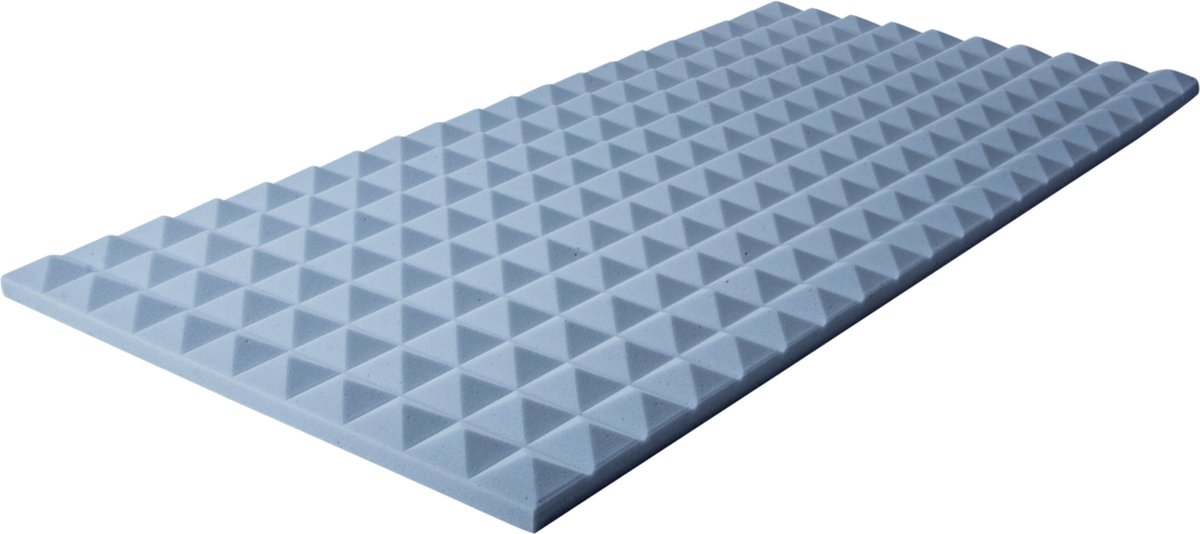 MUSIC STORE Pyramis Absorber 50x100x 3 cm Basotect, grijs, zelfklevend - Absorbers