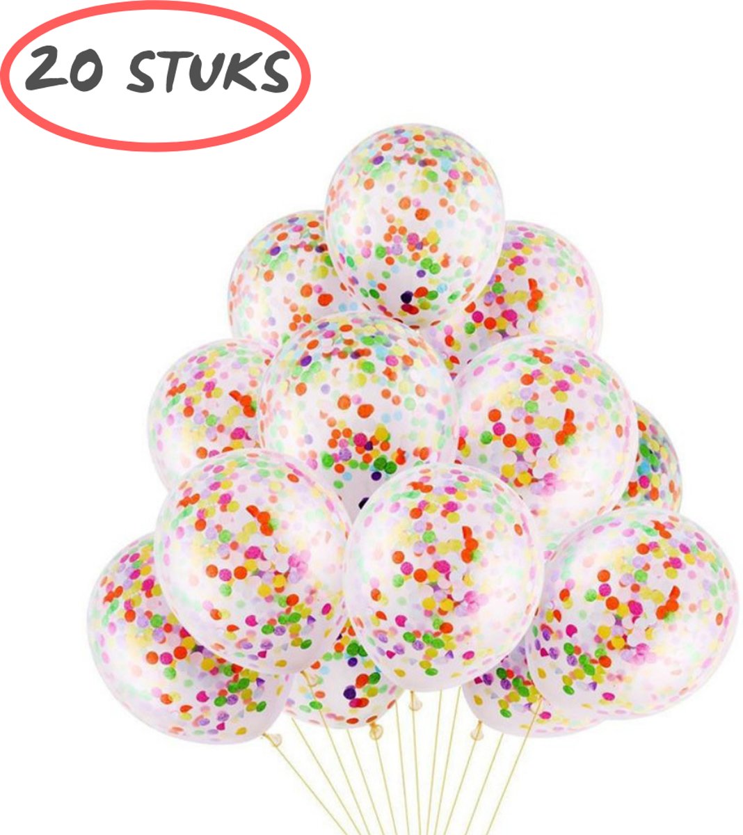 Confetti ballonnen (20st.) - 30CM grote latex ballon - ballondecoratie - decoratie voor verjaardag, babyshower, sweet 16, bruiloft en vrijgezellenfeest - Regenboog feest ballonen versiering