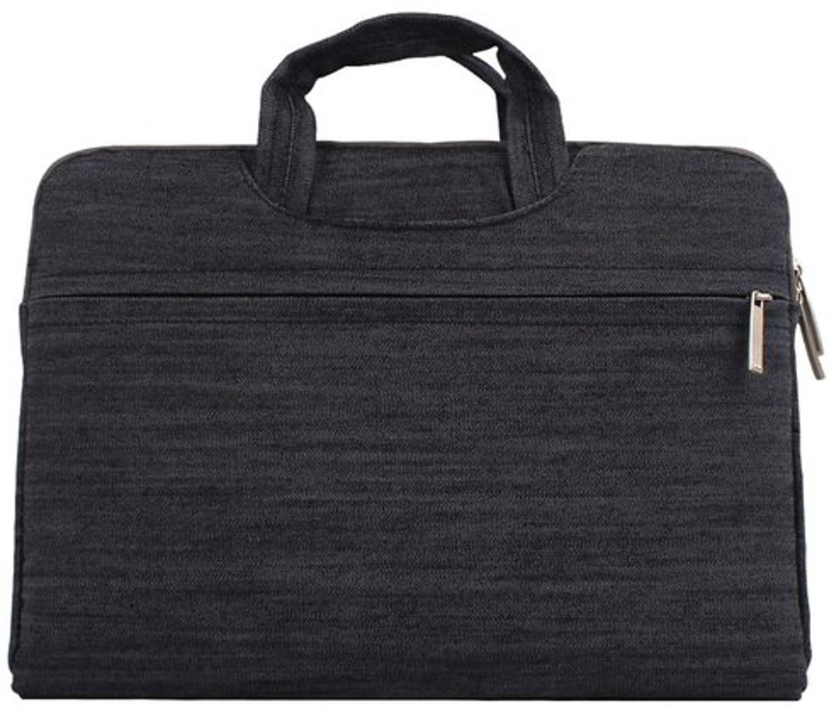 Denim laptoptas 12 inch - Zwart