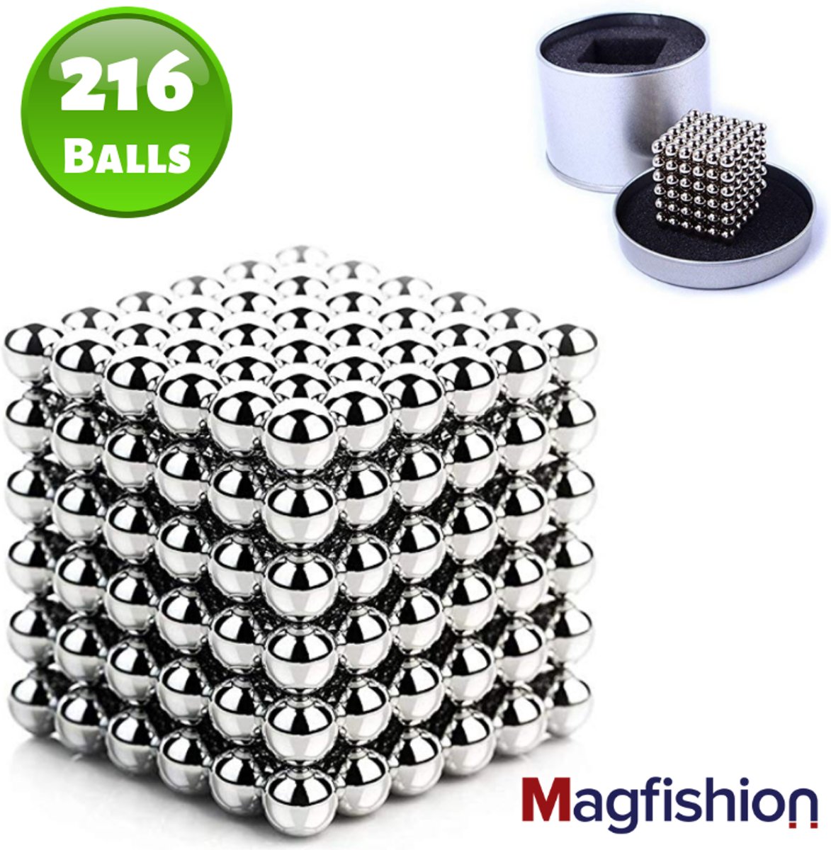 Premium Magneetballetjes Goud – 216 Magnetische Balletjes  -  Neocube Magneet Ballen – Neodymium Magneetballen 5mm – Magnetisch Speelgoed – Magfishion Magneetballetjes