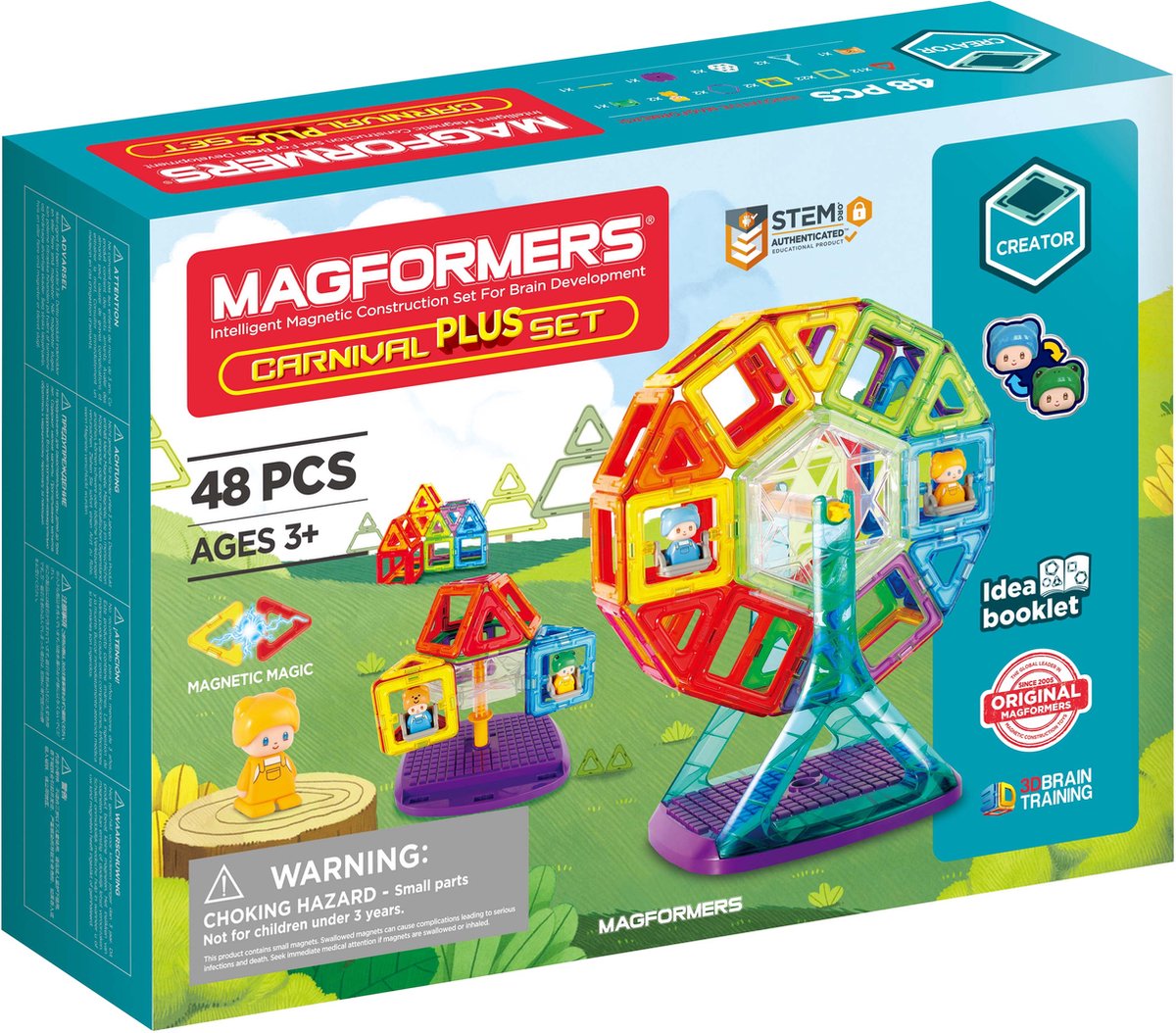 Magformers Carnival Plus Set- bouwset 48 stuks- magnetisch speelgoed- speelgoed 3,4,5,6,7 jaar jongens en meisjes– Montessori speelgoed- educatief speelgoed- constructie speelgoed