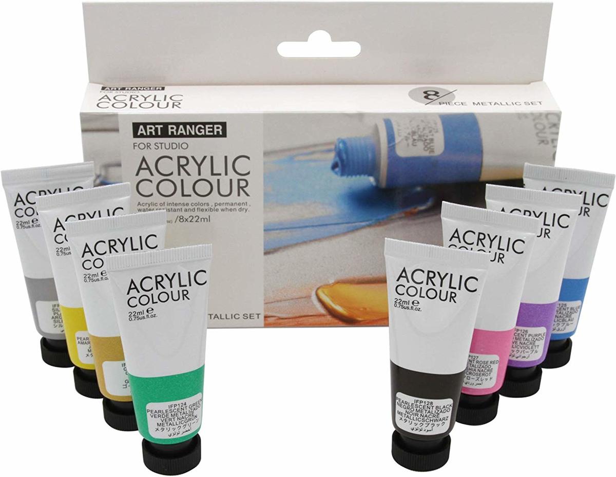 Acrylverfset acrylverf 8x22 ml Metallic