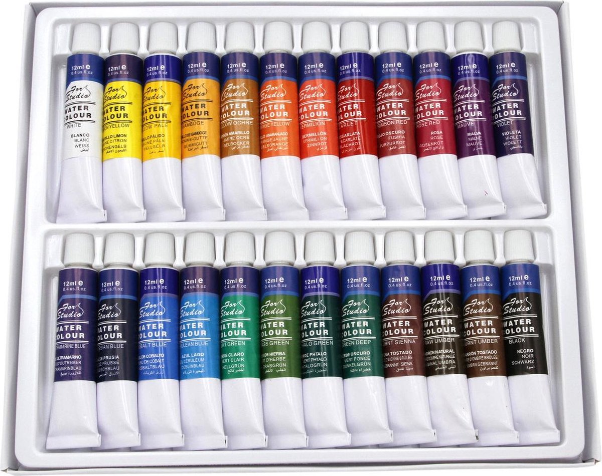 Aquarelverf aquarel verf Waterverf set 24x12ml Basiskleuren