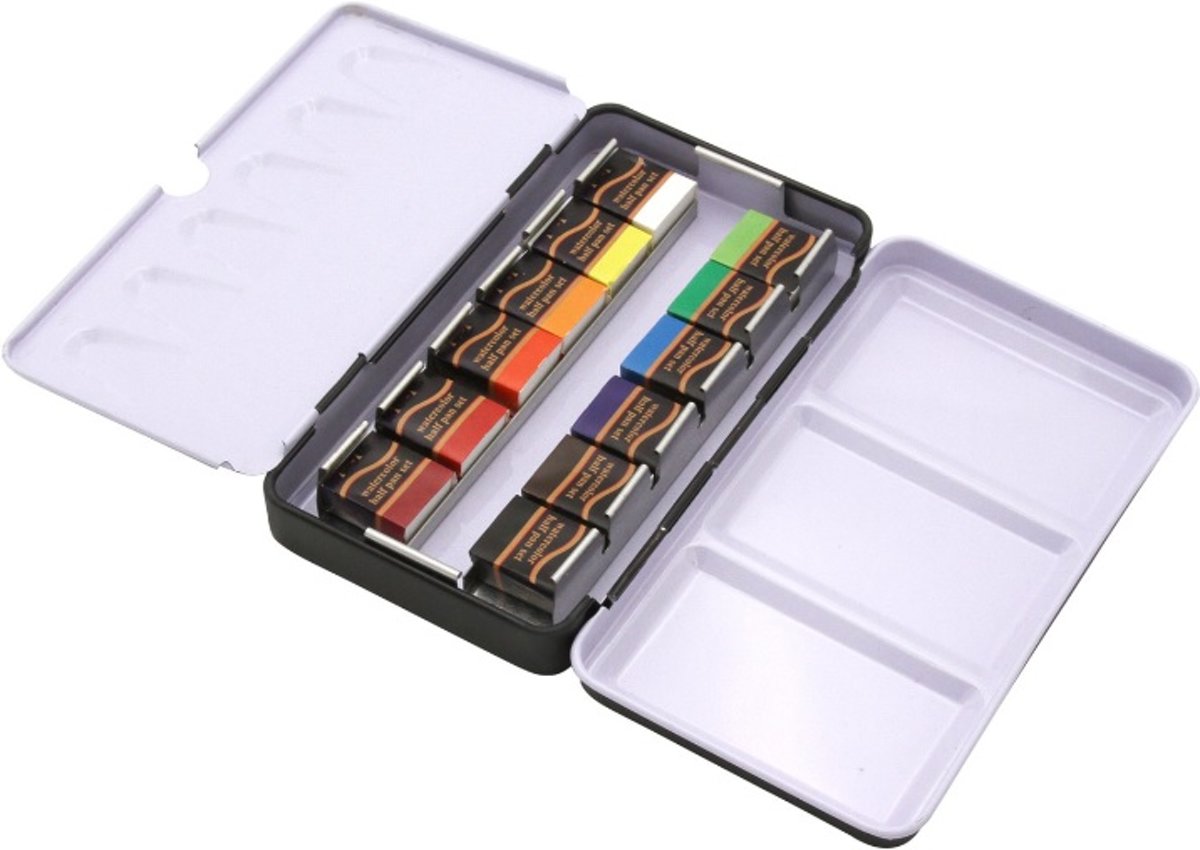 MAGI aquarelverf set pocketbox 12 napjes basiskleuren