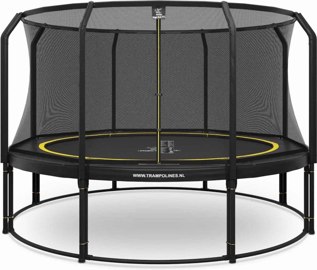 Magic Circle Pro - Trampoline met veiligheidsnet - ø 427 cm - Zwart - Ronde trampoline met net - Buitenspeelgoed