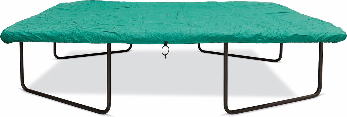 Trampoline beschermhoes rechthoekig 214 x 305 cm groen - Rechthoekige winter afdekhoes - Afdekhoes trampoline PVC - afdekzeil - stevige bevestiging