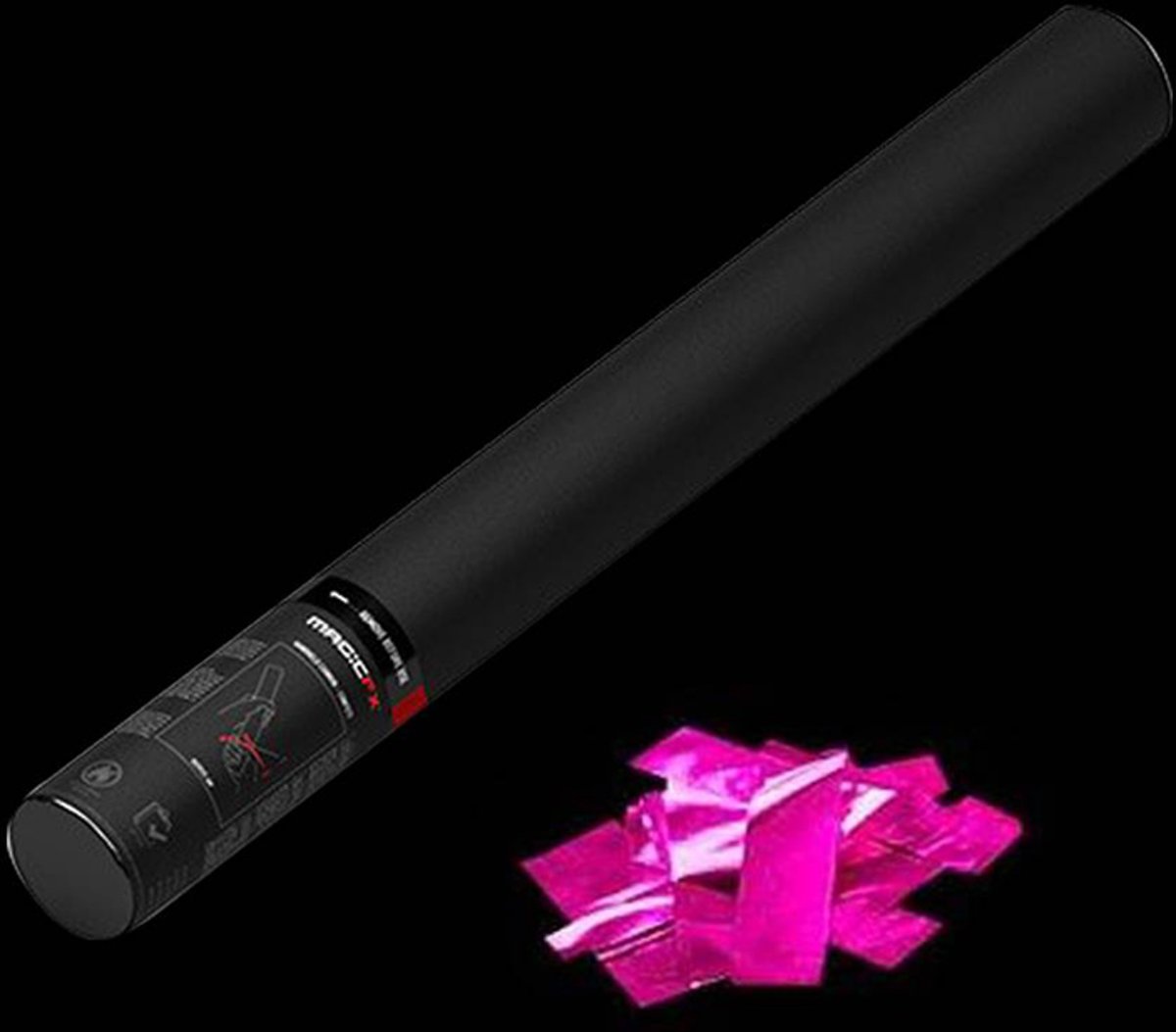 Party popper, confetti schieter, confetti kanon, MagicFX, handmatig - 50 cm - metallic roze - 1 stuk