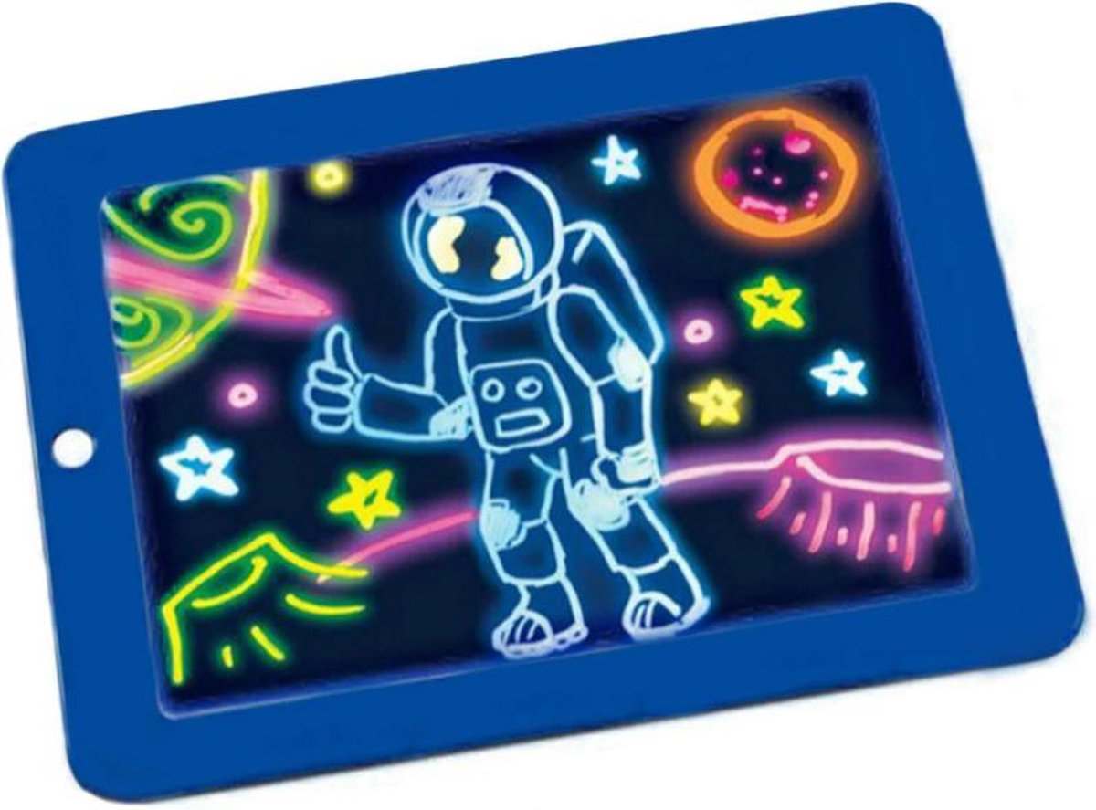 Magic Pad Kleuren met magie! Kleuren met licht LCD Schrijven Tekening Doodle Tablet Board Pad met Licht 6PCS Pennen 10PCS Grafische Kaarten. Kleur: Blauw