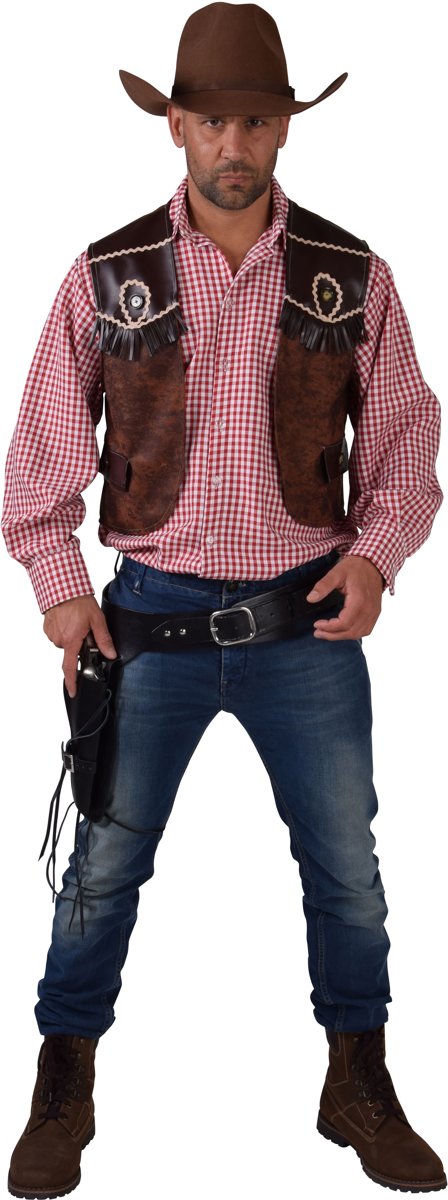 Cowboy gilet - Wilde Westen kleding Country Stijl heren maat L/XL