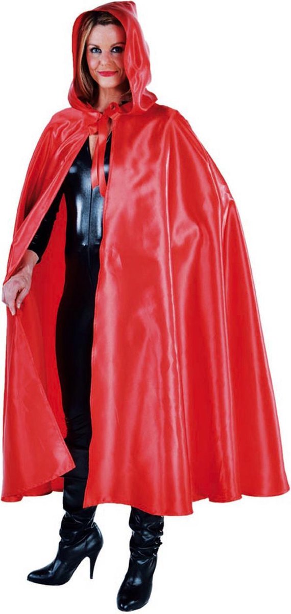 Cape luxe met capuchon rood