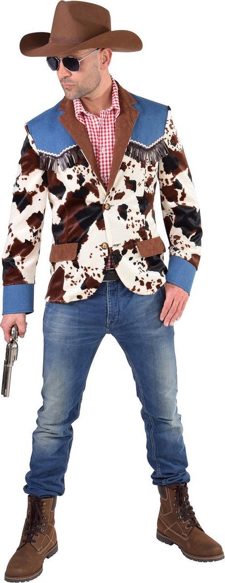 Cowboy colbert jeans en koeienprint OP=OP