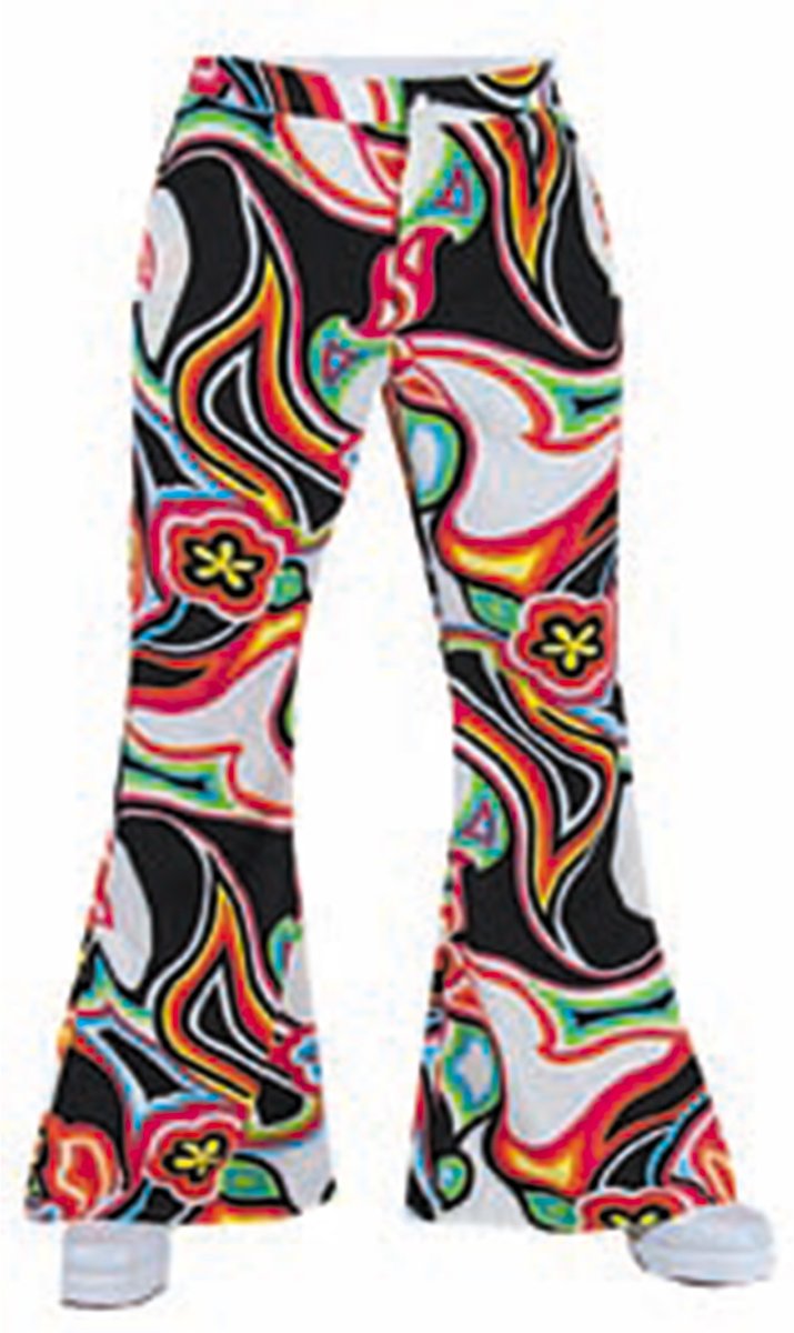 Hippie Broek Fantasy, in neon kleuren - Jaren 60-70 verkleedkleding heren maat M