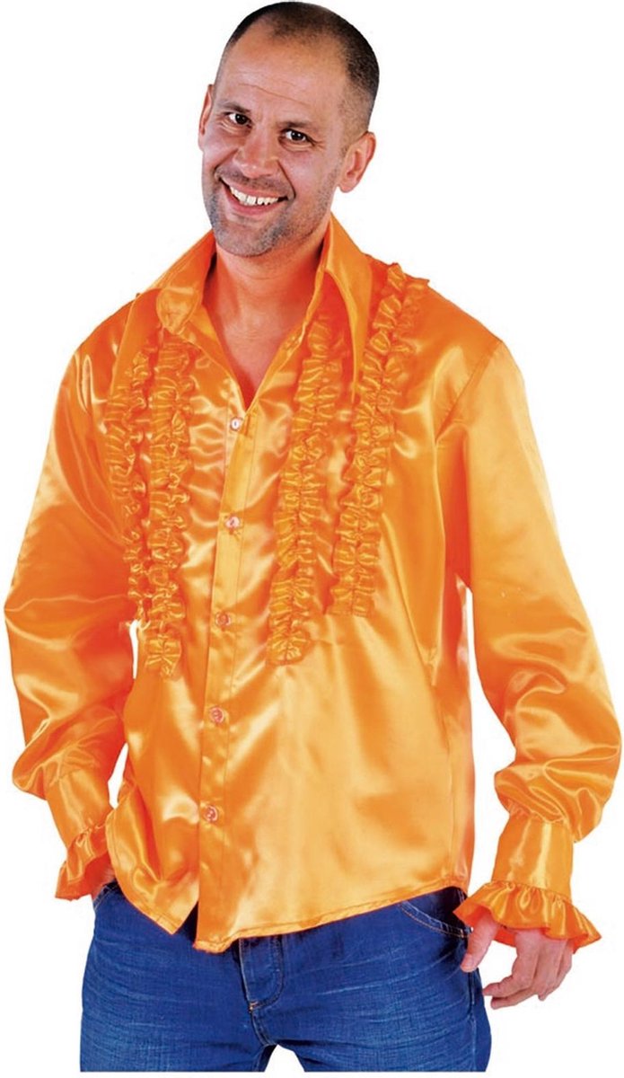 Magic By Freddy Verkleedblouse Rouches Heren Polyester Oranje Mt Xxl