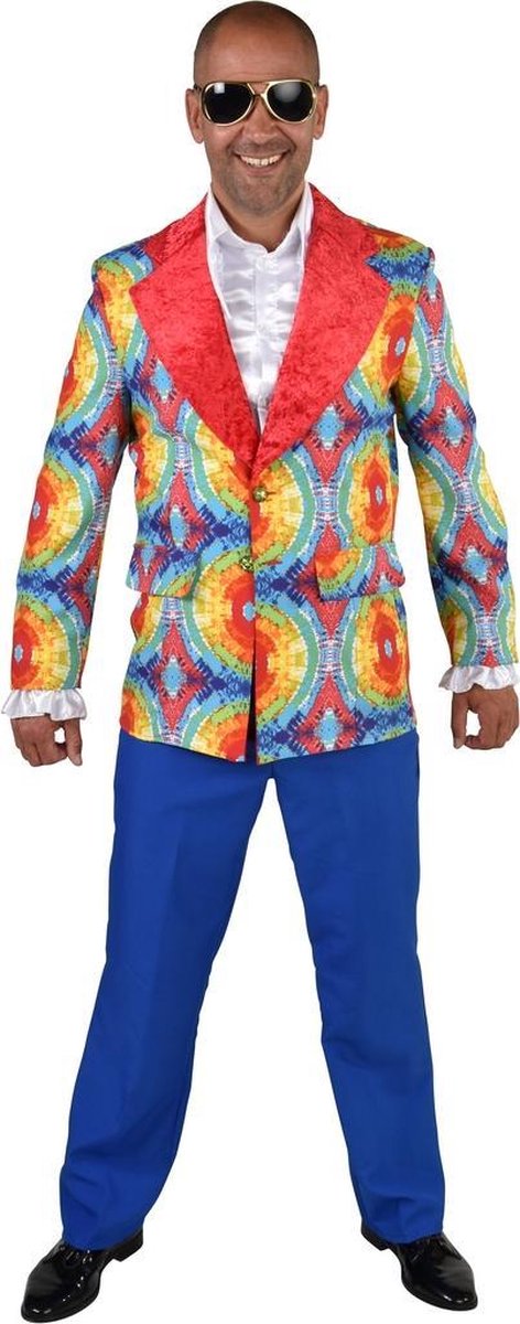 Magic By Freddys - Hippie Kostuum - Hippie Op Chic Jaren 60 Batik Colbert Man - multicolor - XL - Carnavalskleding - Verkleedkleding