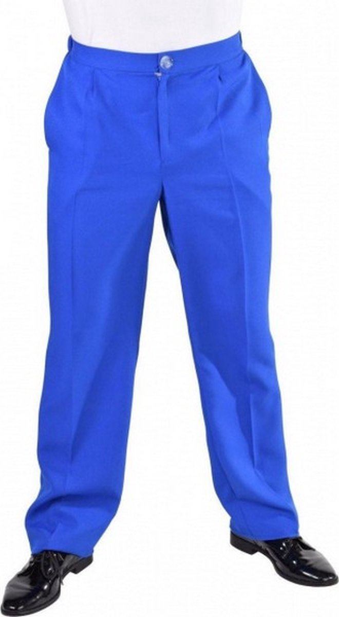 broek jaren tachtig polyester blauw maat XXL