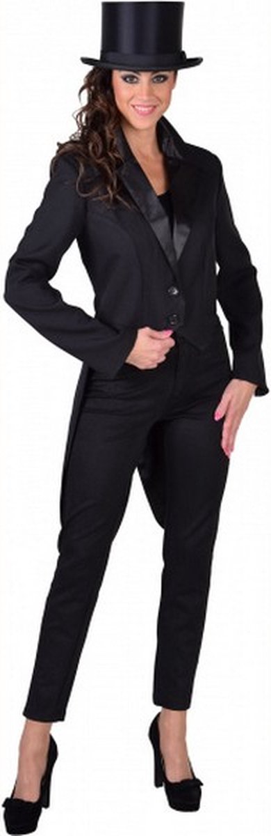 slipjas Cabaret dames polyester zwart maat XS