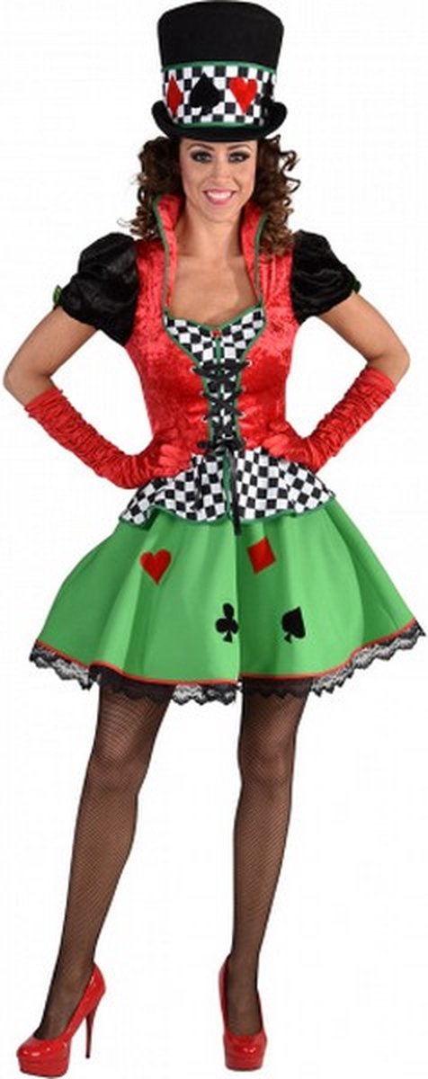 verkleedjurk Joker dames polyester rood/groen maat XL