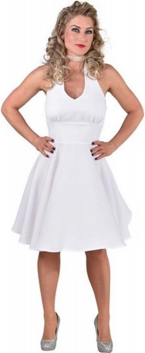 verkleedjurk Marilyn dames polyester wit maat S