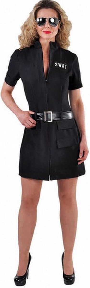 verkleedjurk Swat dames polyester zwart maat XL