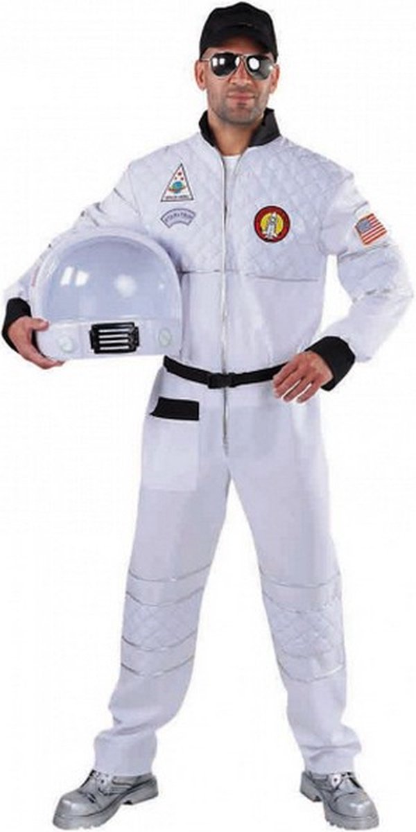 verkleedpak Astronaut heren polyester wit mt S