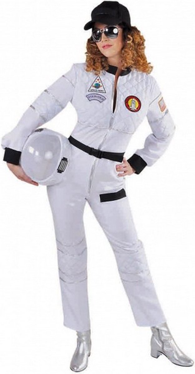 verkleedpak astronaut dames polyester wit maat S