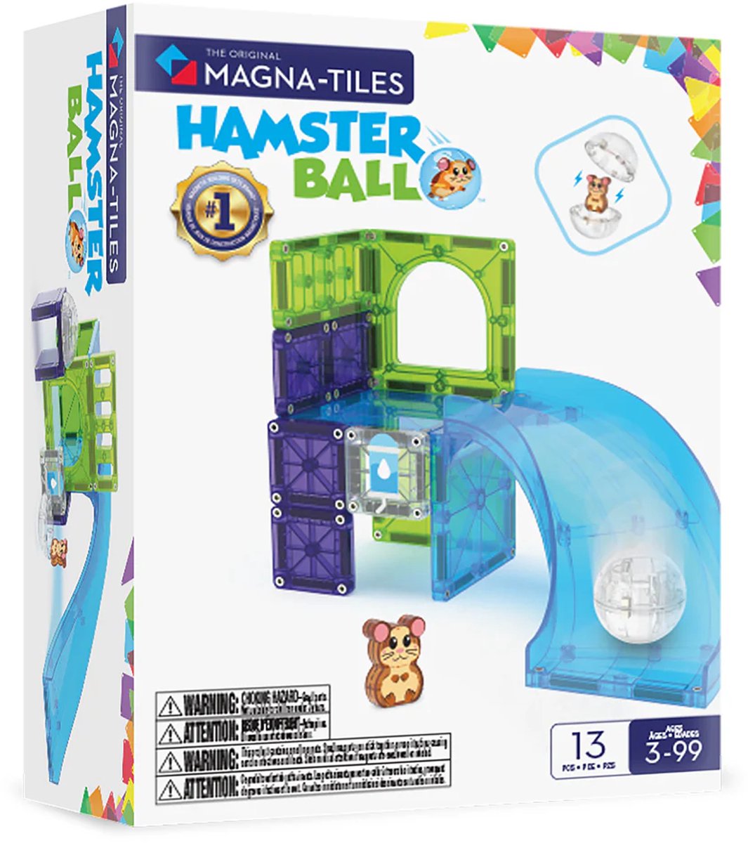 MAGNA-TILES Hamsterbal 13-delige dierenset - magnetisch bouw speelgoed - magnetische tegels - open einde speelgoed