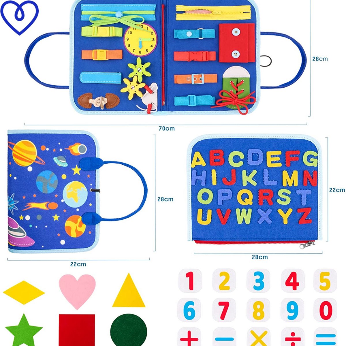 Magnificos® - montessori speelgoed -  activiteitenbord - busy board - activity board - motoriek - map - planeten