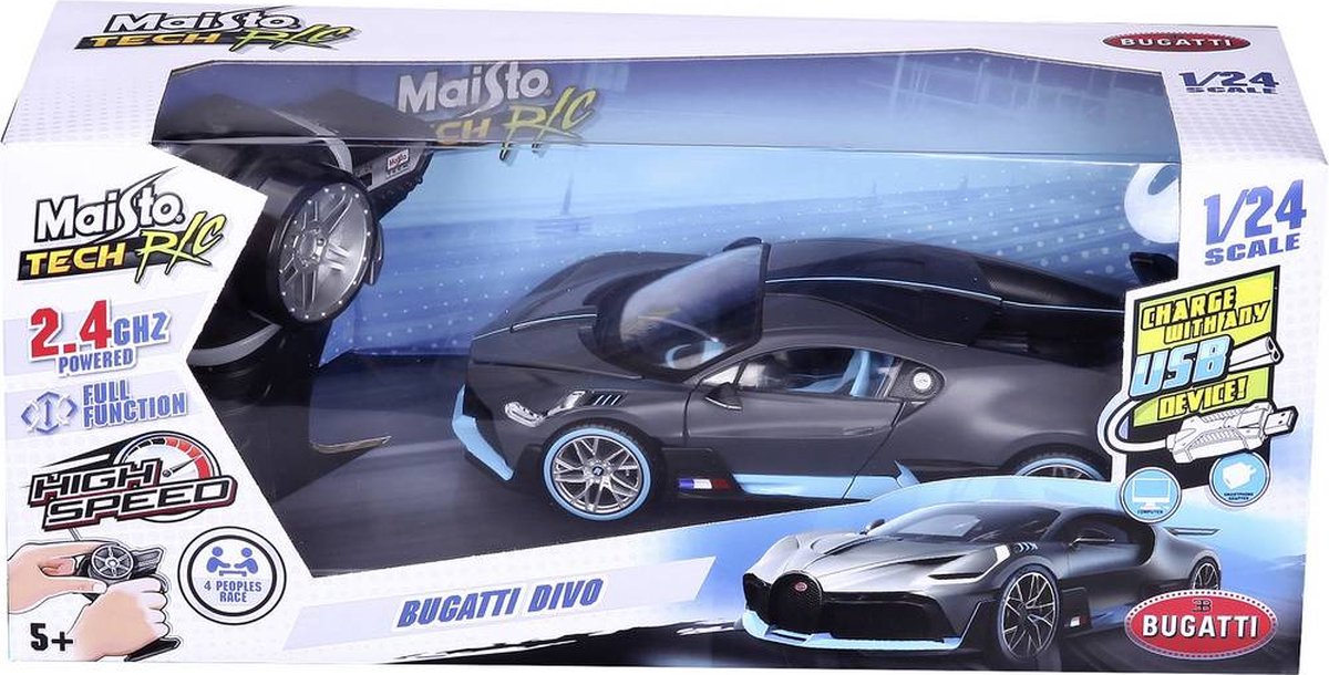 MaistoTech 82333 Bugatti Divo 1:24 RC modelauto voor beginners Elektro Straatmodel Achterwielaandrijving Incl. accu, op