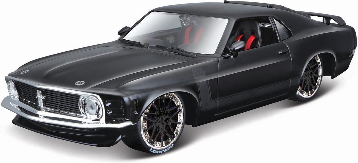 1970 Ford Mustang Boss 302 (Zwart) 1/24 Maisto Design - Modelauto - Schaalmodel - Model auto