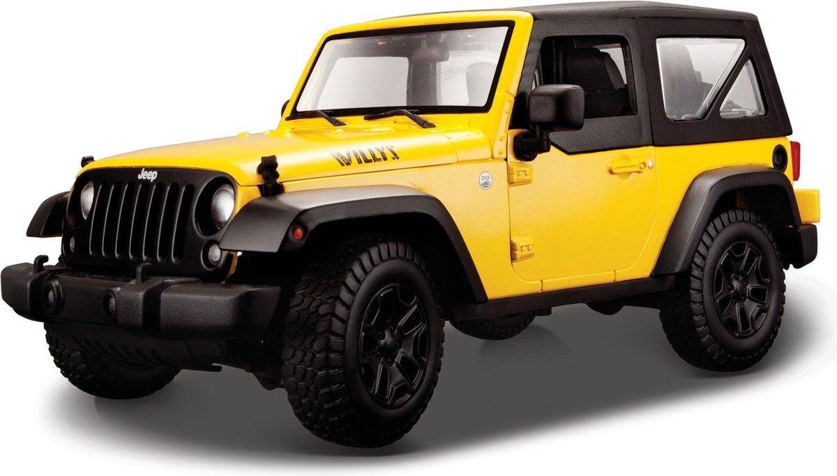 2014 Jeep Wrangler (Geel) (20 cm) 1/18 Maisto - Modelauto - Schaalmodel - Modelauto - Miniatuurauto - Miniatuur autos