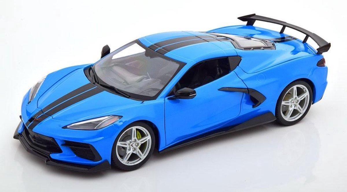 2020 Chevrolet Corvette Stingray Coupe (Blauw) (30 cm) 1/18 Maisto - Modelauto - Schaalmodel - Modelauto - Miniatuurauto - Miniatuur autos