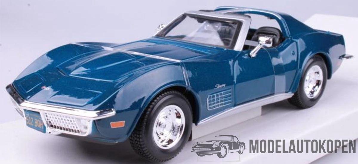 Chevrolet Corvette 1970 (Blauw) 1/24 Maisto - Modelauto - Schaalmodel - Model auto - Miniatuurautos - Miniatuur auto