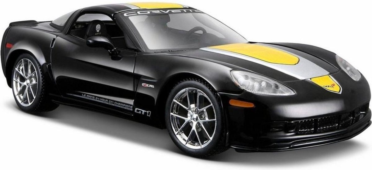 Chevrolet Corvette Z06 GT1 (Zwart/Geel) 1/24 Maisto - Modelauto - Schaalmodel - Model auto