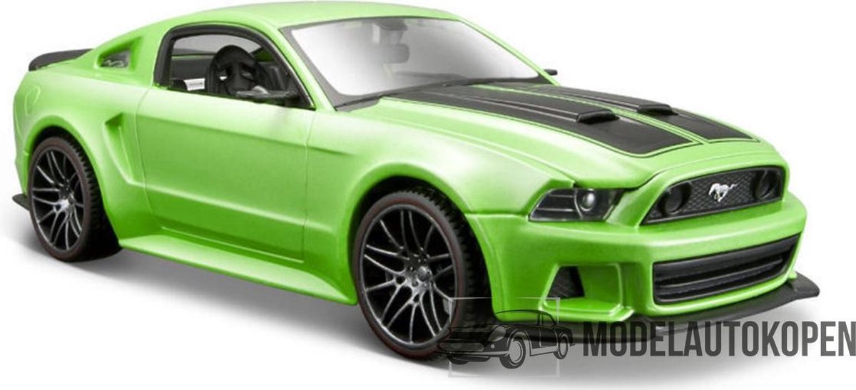 Ford Mustang Street Racer 2014 (Groen) 1/24 Maisto - Modelauto - Schaalmodel - Model auto - Miniatuurautos - Miniatuur auto