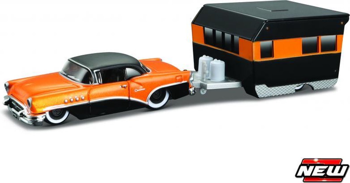 MAISTO BUICK CENTURY 1955+ ALAMEDA TRAILER TOW&GO 1:64