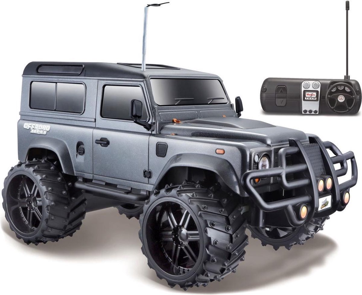 Maisto Auto Tech Land Rover Defender 1:16 27/40 Mhz Grijs