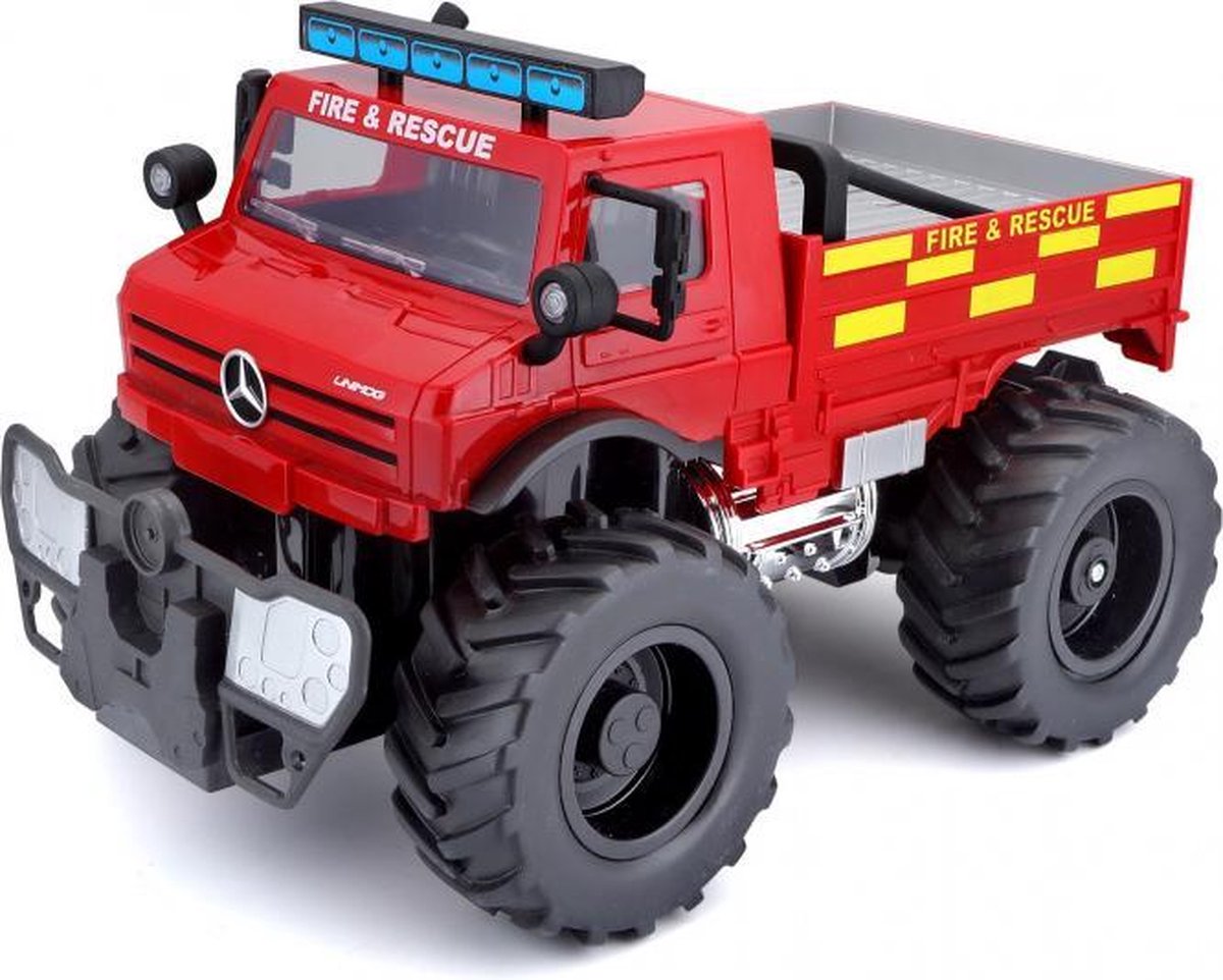 RC vrachtwagen Mercedes Benz Unimog U5023 1:16 rood