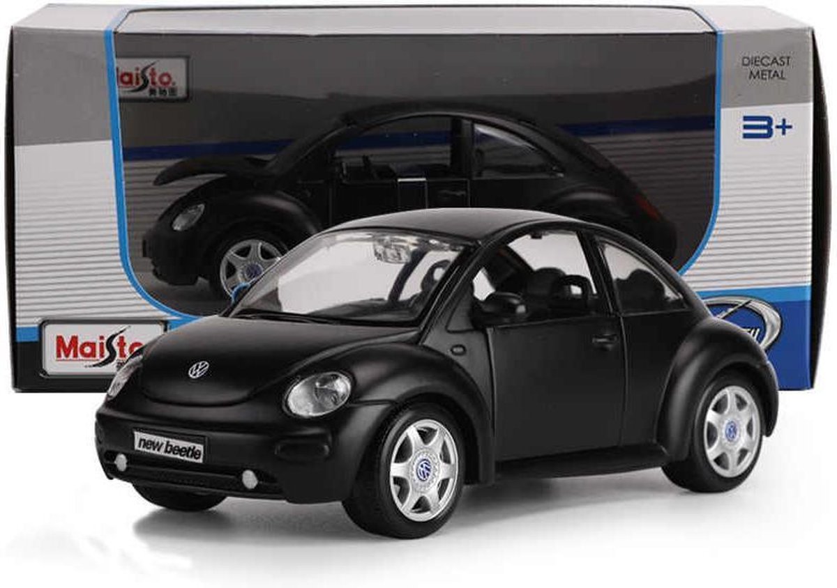 Volkswagen New Beetle (Mat Zwart) 1/24 Maisto - Modelauto - Schaalmodel - Model auto