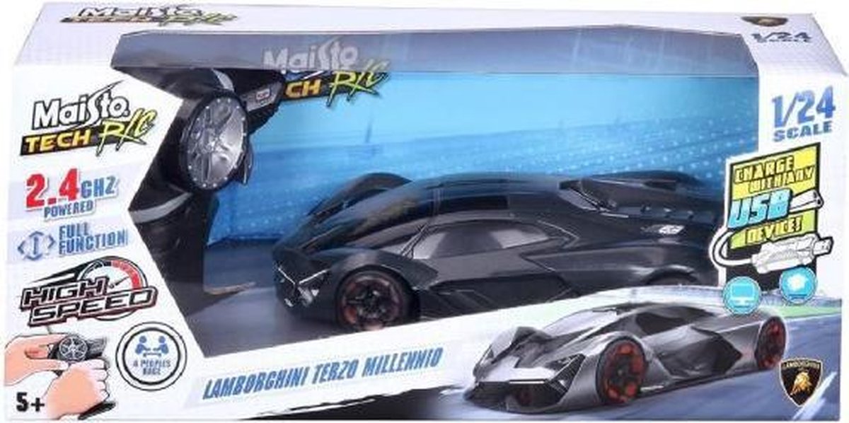 auto RC Lamborghini Terzo 1:24 zwart 2-delig