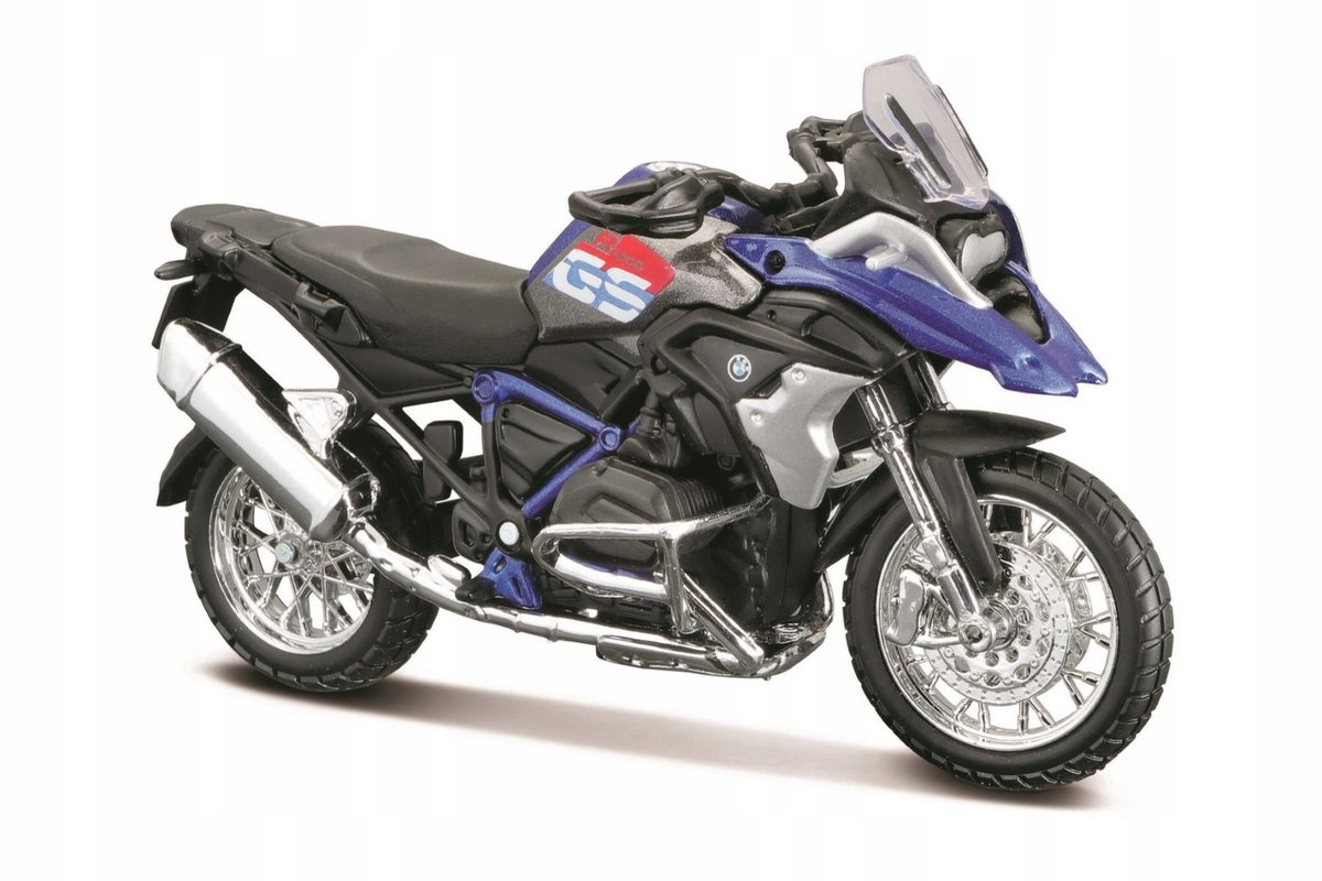 butto bmw r 1200 gs 2017 motorfiets model 1:18 blauw/finfit