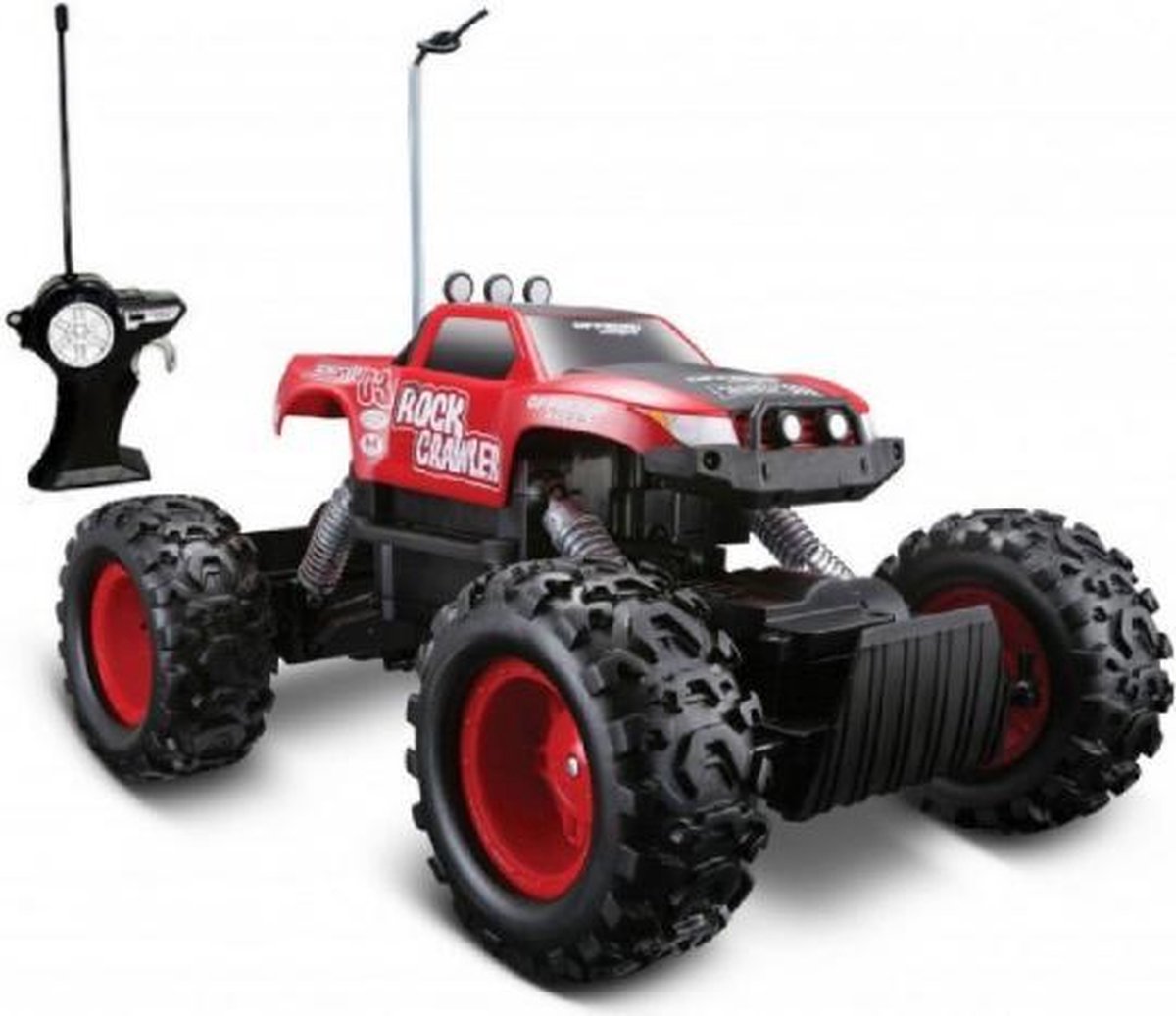 monstertruck RC Rock Crawler 6 x 6 cm 2,4 GHz rood/zwart