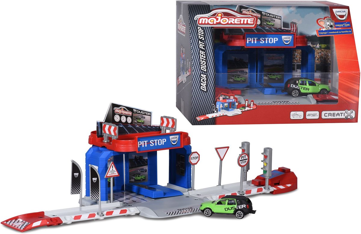 Majorette Creatix-speelset met 1 voertuig - Gran Turismo Pit Stop