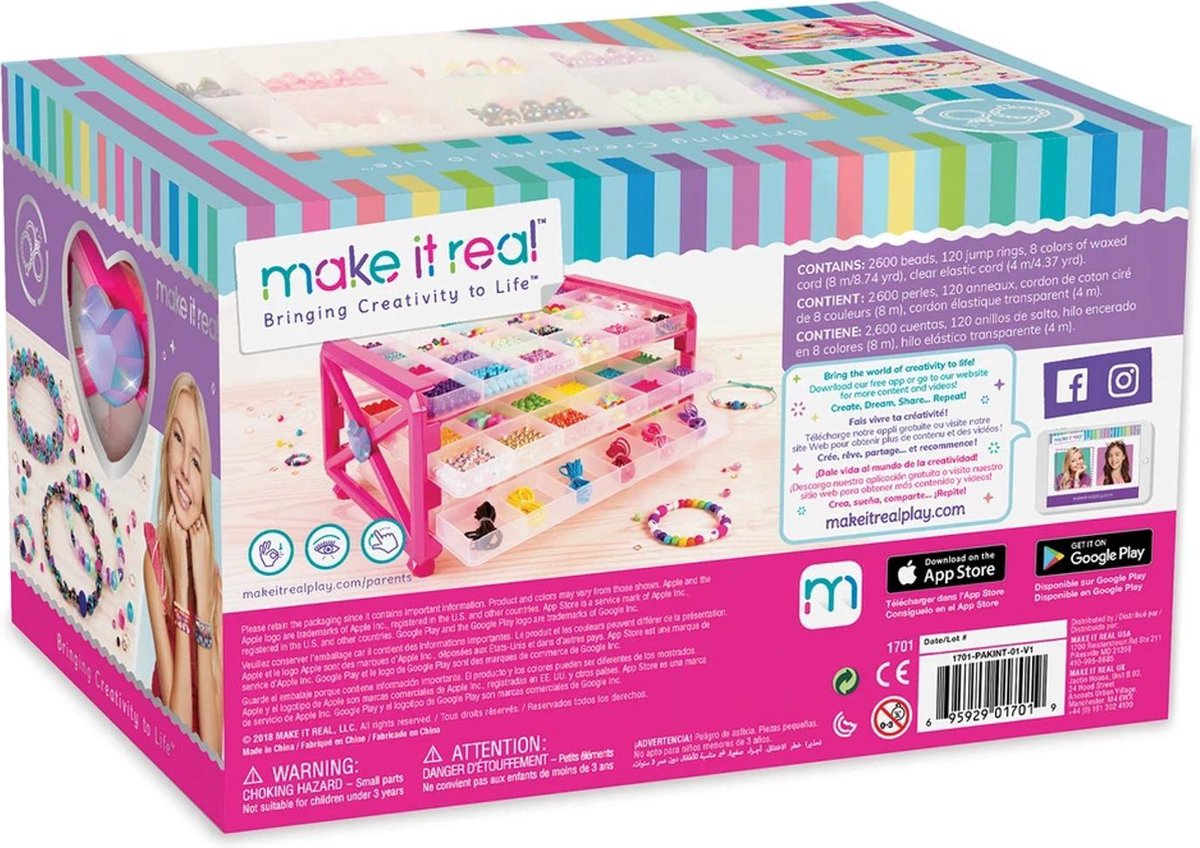 Make it Real - Bringing Creativity to Life - Set voor het maken van armbanden - 2600 gekleurde kralen