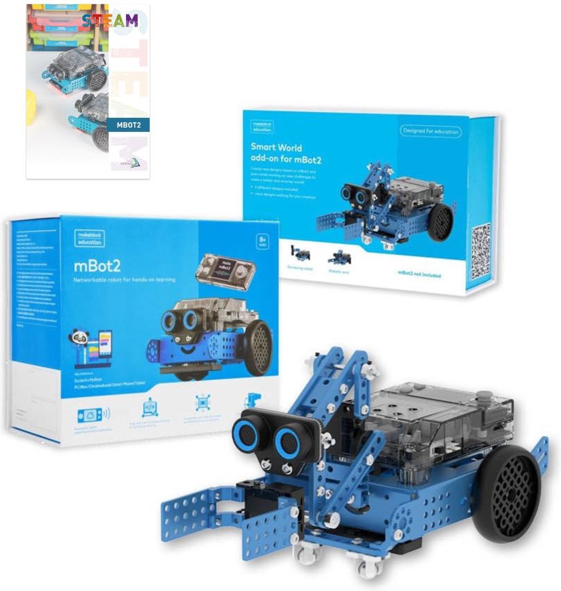 mBot2 met add-on en basismodule - Robot speelgoed - Jongens - Meisjes - Steam - Voor het onderwijs - Robot bouwpakket