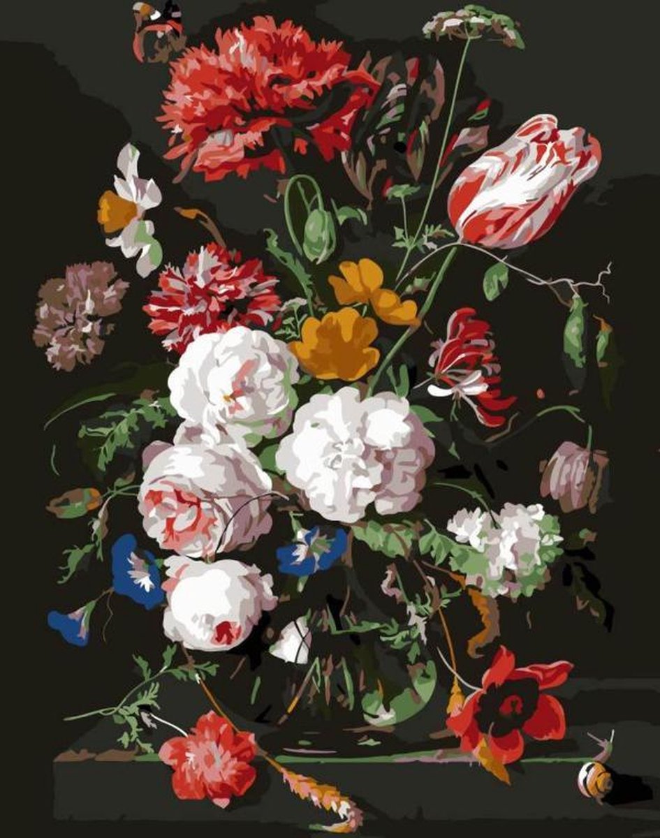 Stil leven Jan Davids – 30x50cm - VIERKANT – HQ Diamond Painting - volledig dekkend - Diamant Schilderen – voor Volwassenen – Bloemen