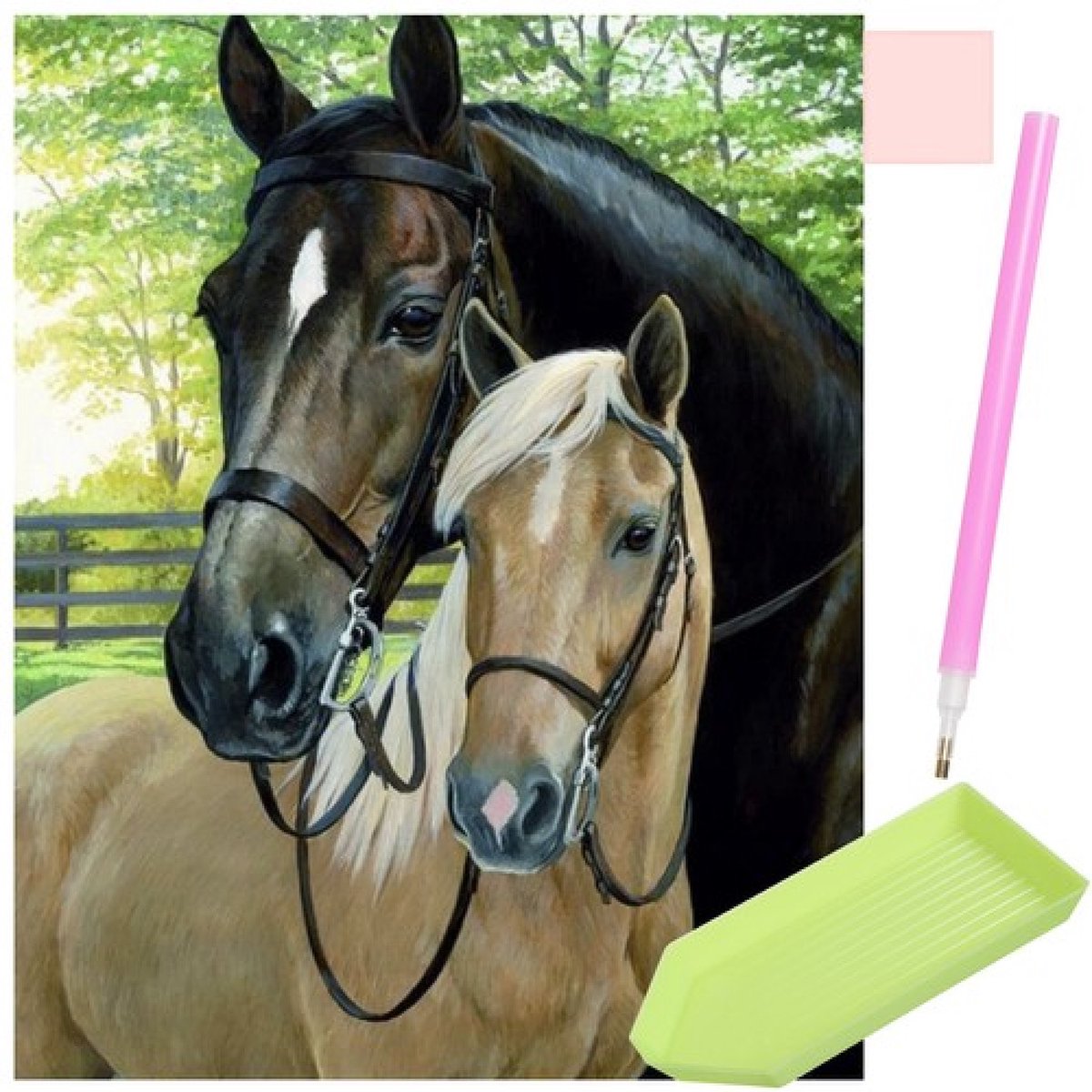 Diamond painting set - Paarden - 30x40cm