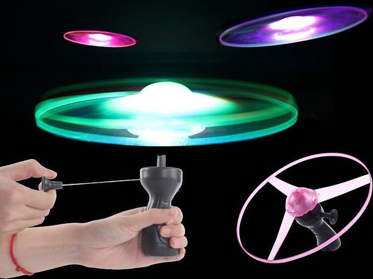 Buitenspeelgoed - Speelgoed - Vliegende UFO - Lichtgevend - Voor kinderen - Cadeau - Led verlichting - Frisbee - Zomer