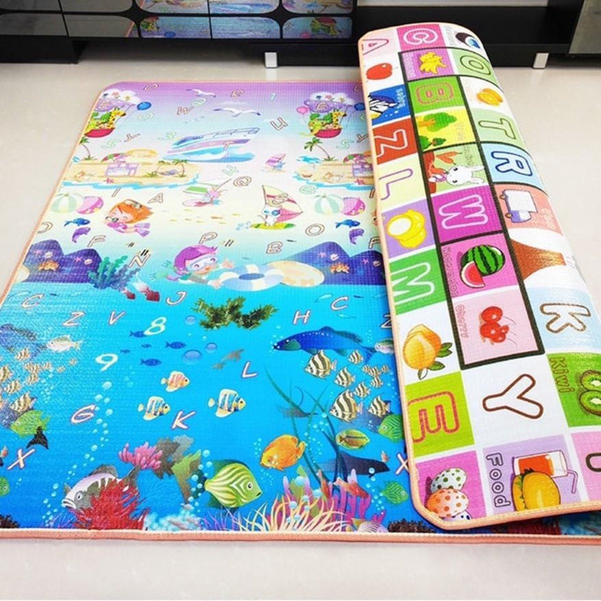 Speelmat Baby - Speelmat Foam - Speeltapijt - Speelmatten Voor Kinderen - Kinderen Speelgoed - Spellen - Spelletjes - Ik Leer Lezen - Ocean Speelmat 180x150Cm