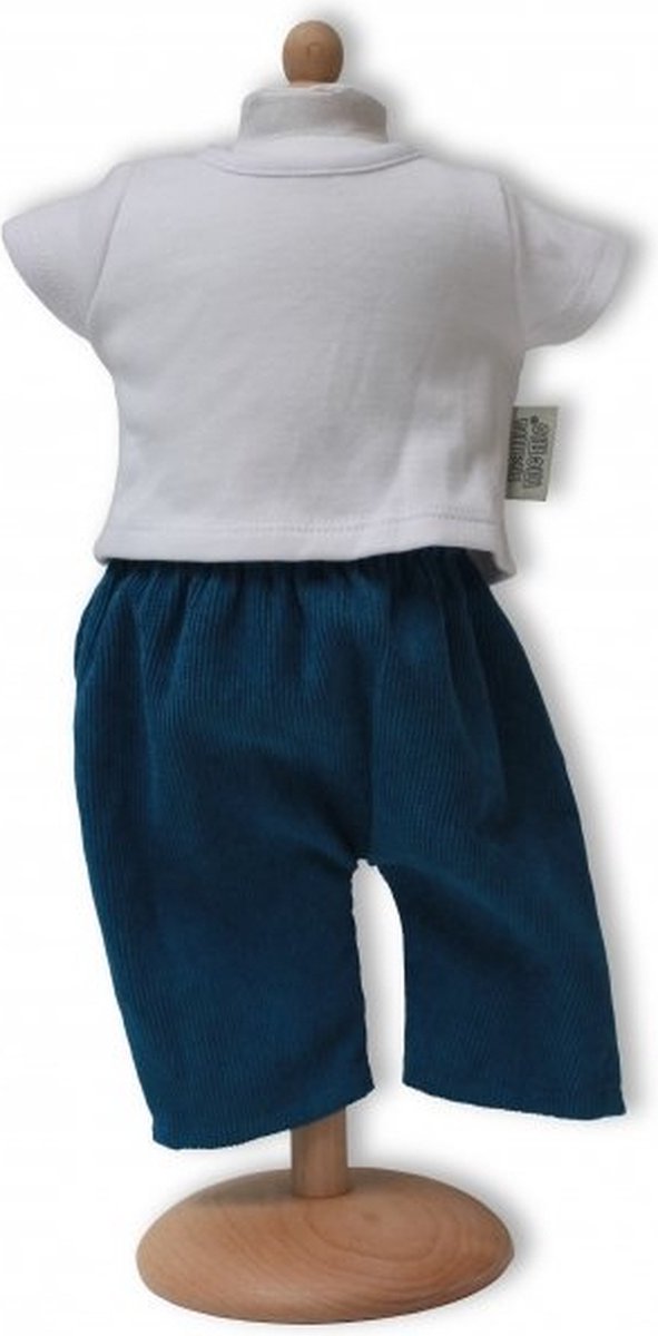 Mamamemo Blauwe Broek met Wit Shirt 42 - 46 cm